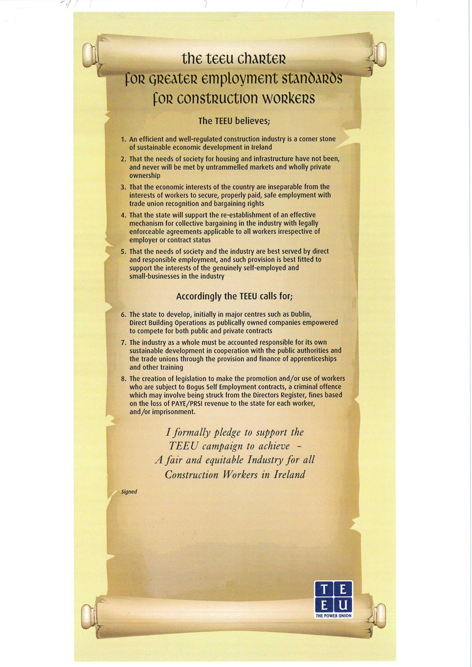 Connect Trade Union Charter For Greater Employment Rights For 